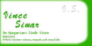 vince simar business card